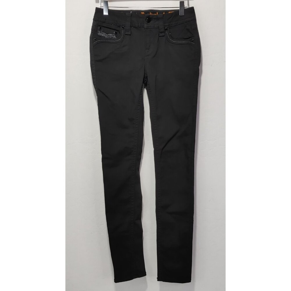 Rock Revival Beliss Mid Rise Skinny Black Excellent Condition Size 26 - Picture 12 of 12